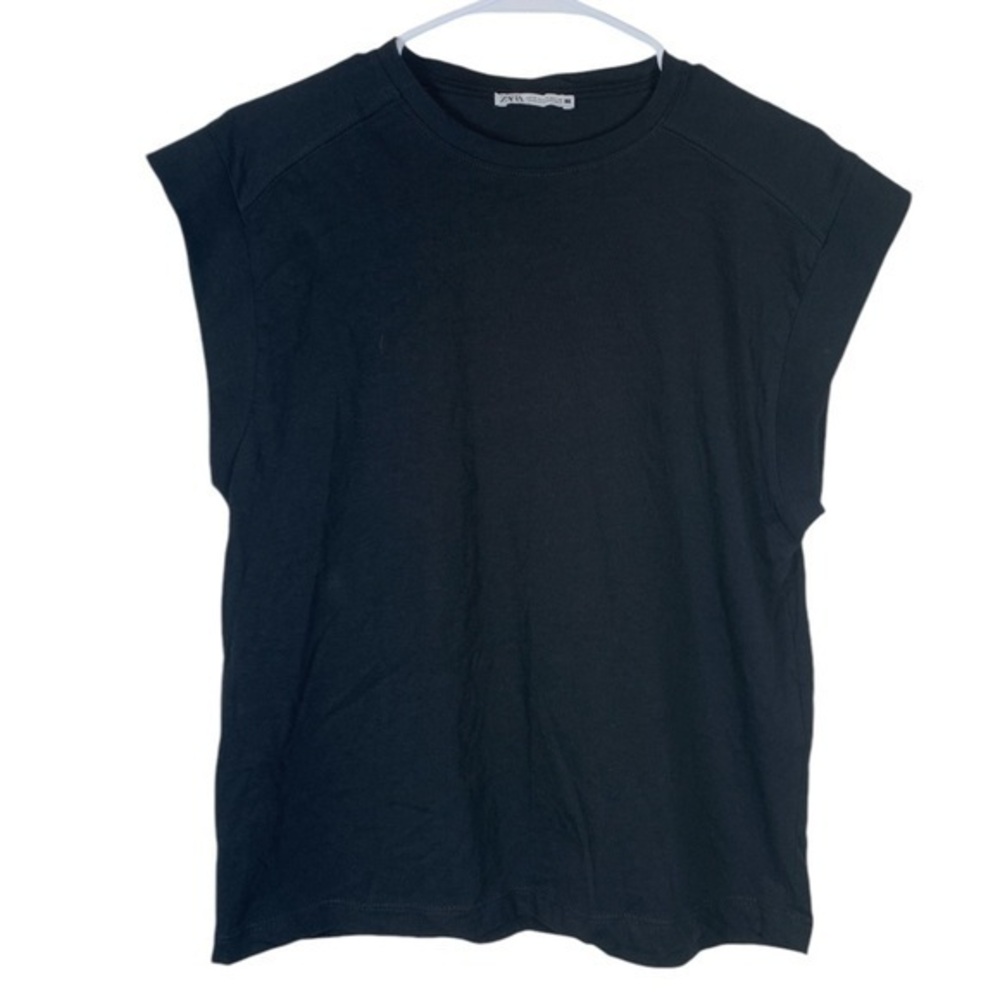 Zara Black Boxy Shirt Blouse Size Small EUC #VEG-0082